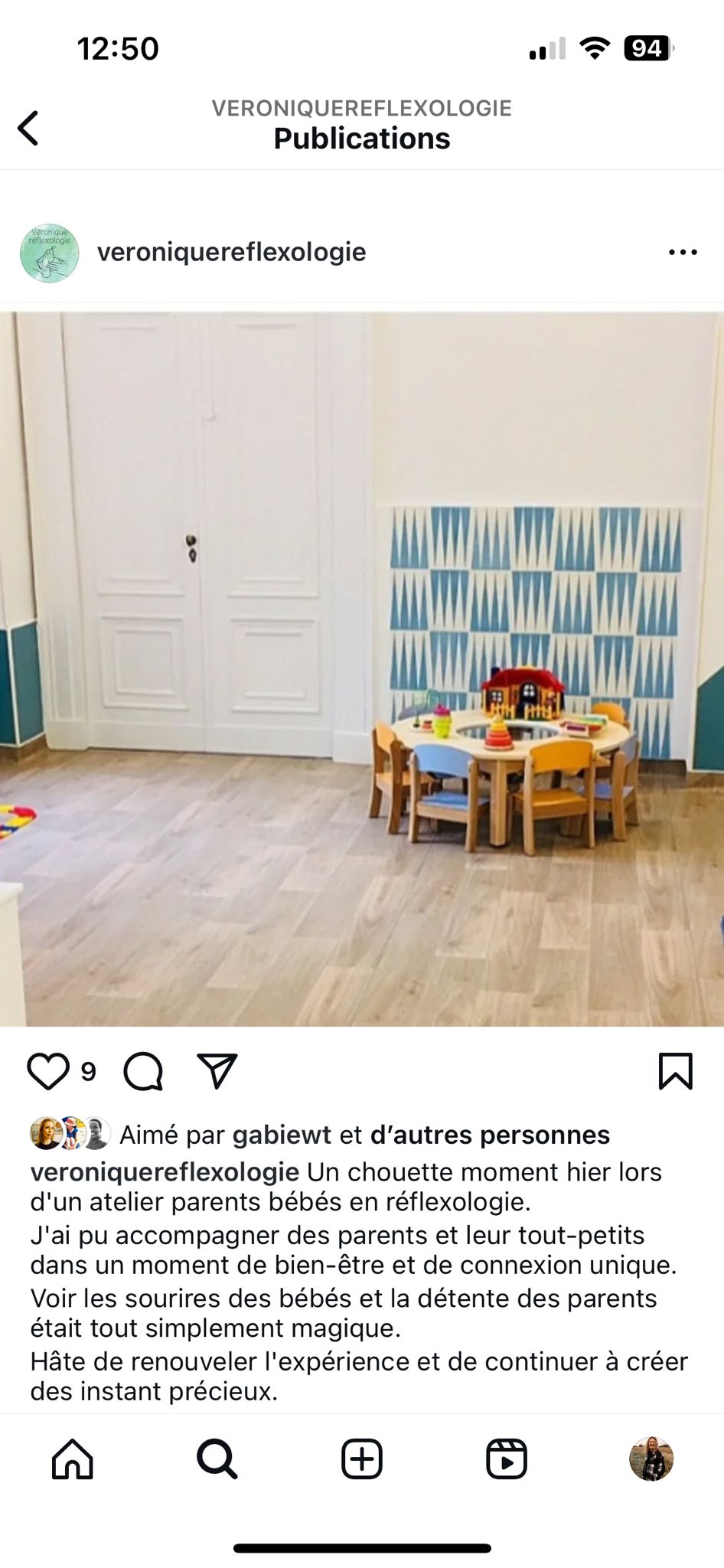 Publication Instagram : l'espace enfants du cabinet